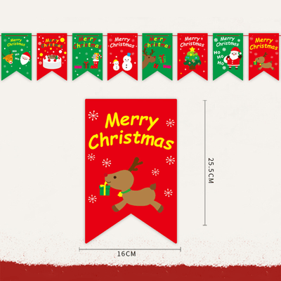Christmas Flag Decoration Arrangement Pull Flag Hanging Decoration Party Birthday Festival Commemorative Paper LI-030014 - CHL-STORE 