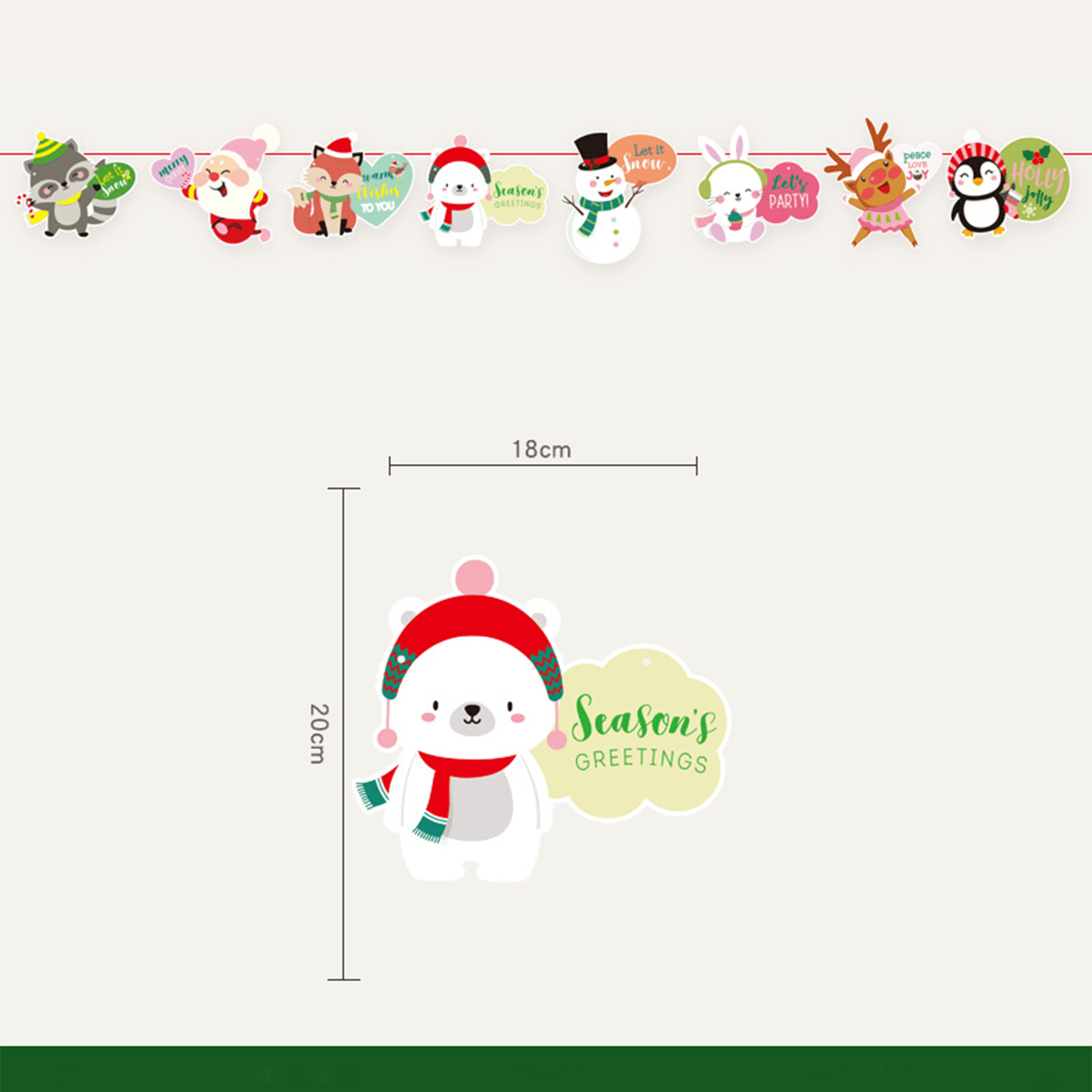 Christmas Flag Decoration Arrangement Pull Flag Hanging Decoration Party Birthday Festival Commemorative Paper LI-030014 - CHL-STORE 