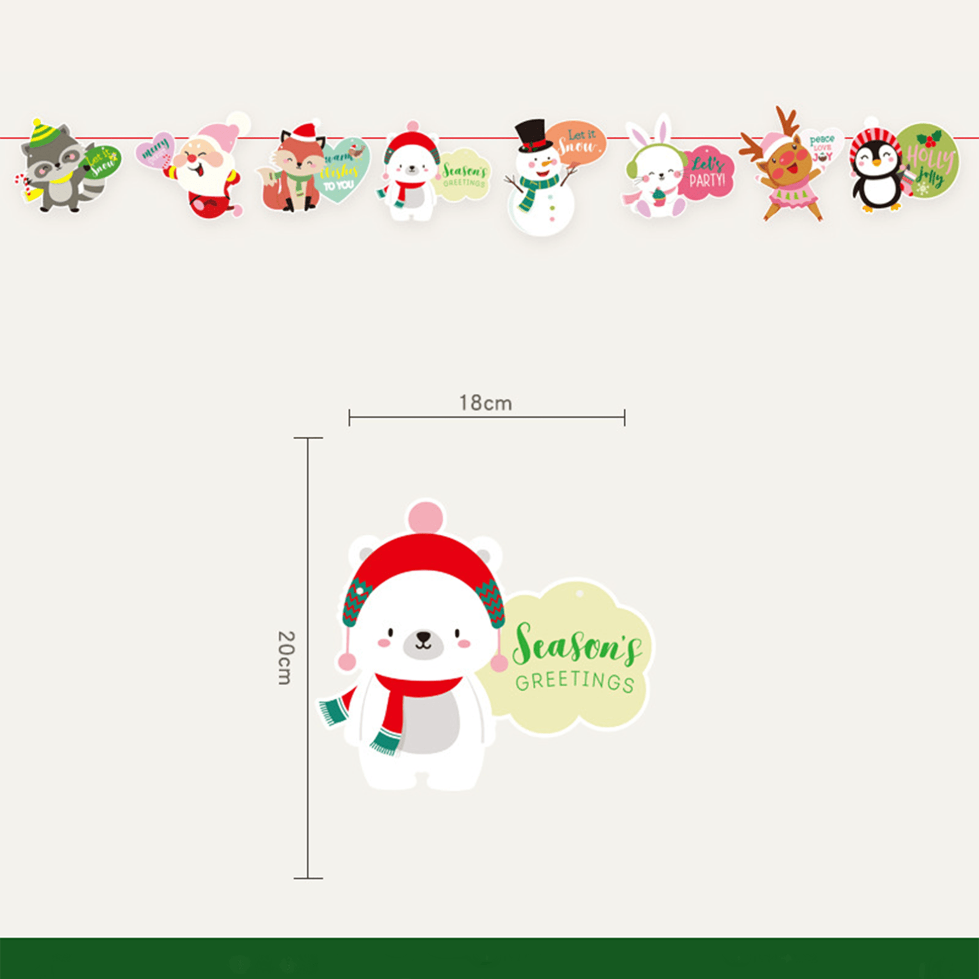Christmas Flag Decoration Arrangement Pull Flag Hanging Decoration Party Birthday Festival Commemorative Paper LI-030014 - CHL-STORE 