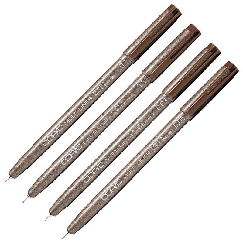 COPIC 0.1mm 0.05mm water based drawing pen technical pen dark brown cobalt blue - CHL-STORE 