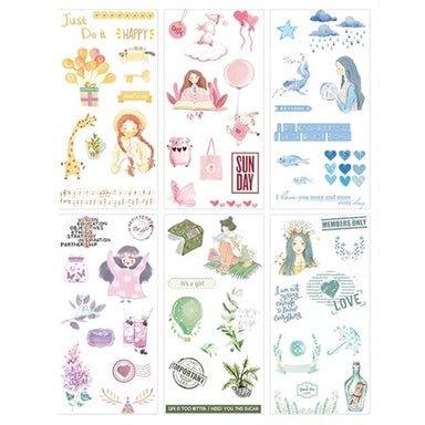 Creative Fresh Watercolor Style Wenqing Illustrations Daily Practical Animals Decorative Stickers Washi Paper Stickers - CHL-STORE 