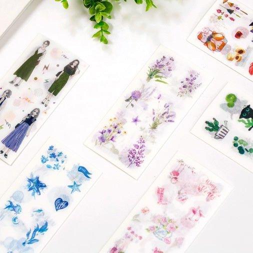 Creative Fresh Watercolor Style Wenqing Illustrations Daily Practical Animals Decorative Stickers Washi Paper Stickers - CHL-STORE 