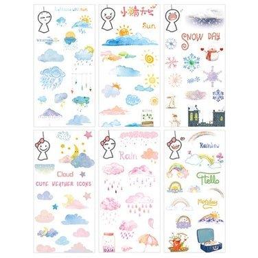 Creative Fresh Watercolor Style Wenqing Illustrations Daily Practical Animals Decorative Stickers Washi Paper Stickers - CHL-STORE 