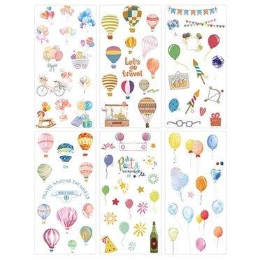 Creative Fresh Watercolor Style Wenqing Illustrations Daily Practical Animals Decorative Stickers Washi Paper Stickers - CHL-STORE 