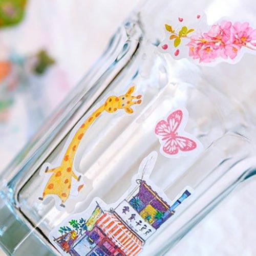 Creative Fresh Watercolor Style Wenqing Illustrations Daily Practical Animals Decorative Stickers Washi Paper Stickers - CHL-STORE 