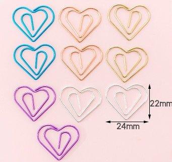 Creative hollow color paper clip Metal shape creative paper clip - CHL-STORE 