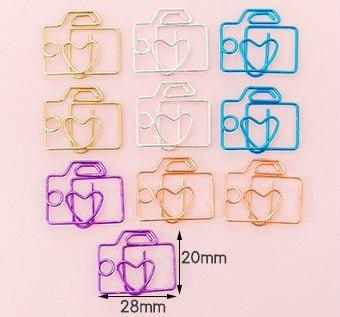 Creative hollow color paper clip Metal shape creative paper clip - CHL-STORE 