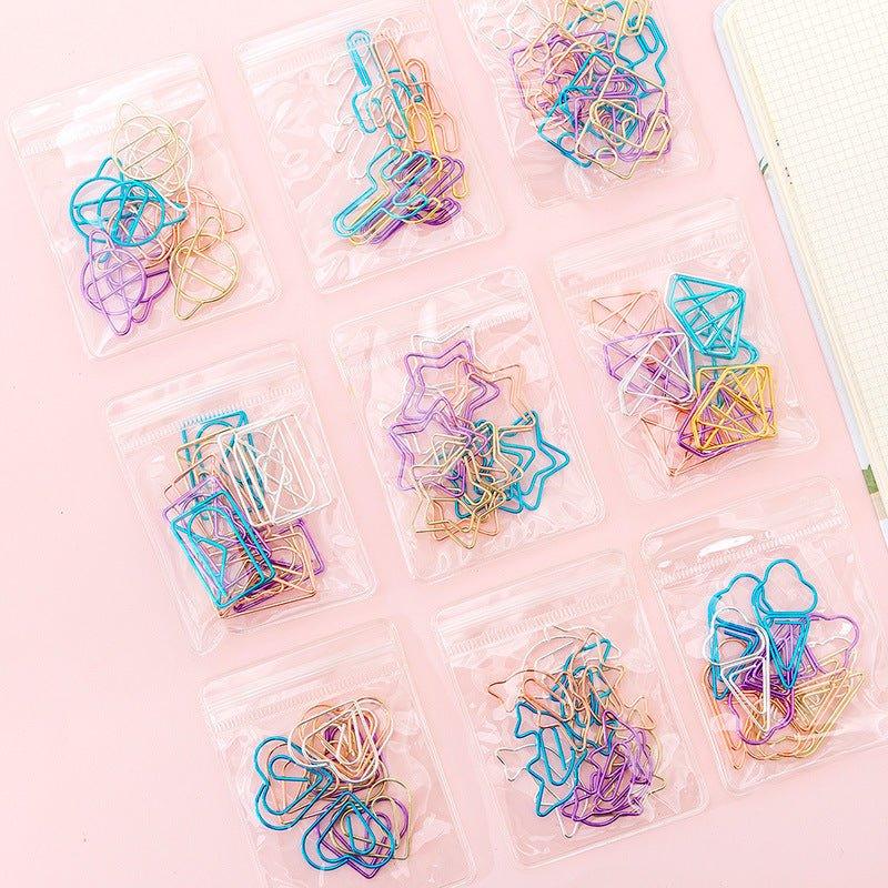 Creative hollow color paper clip Metal shape creative paper clip - CHL-STORE 
