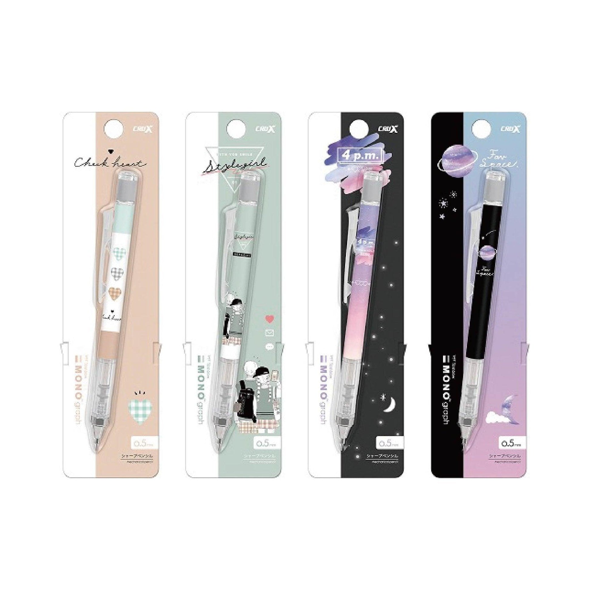 CRUX x TOMBOW 10099 MONO 0.5MM cute style Japanese girl 2nd round Mechanical pencil Shake the mechanical pen - CHL-STORE 