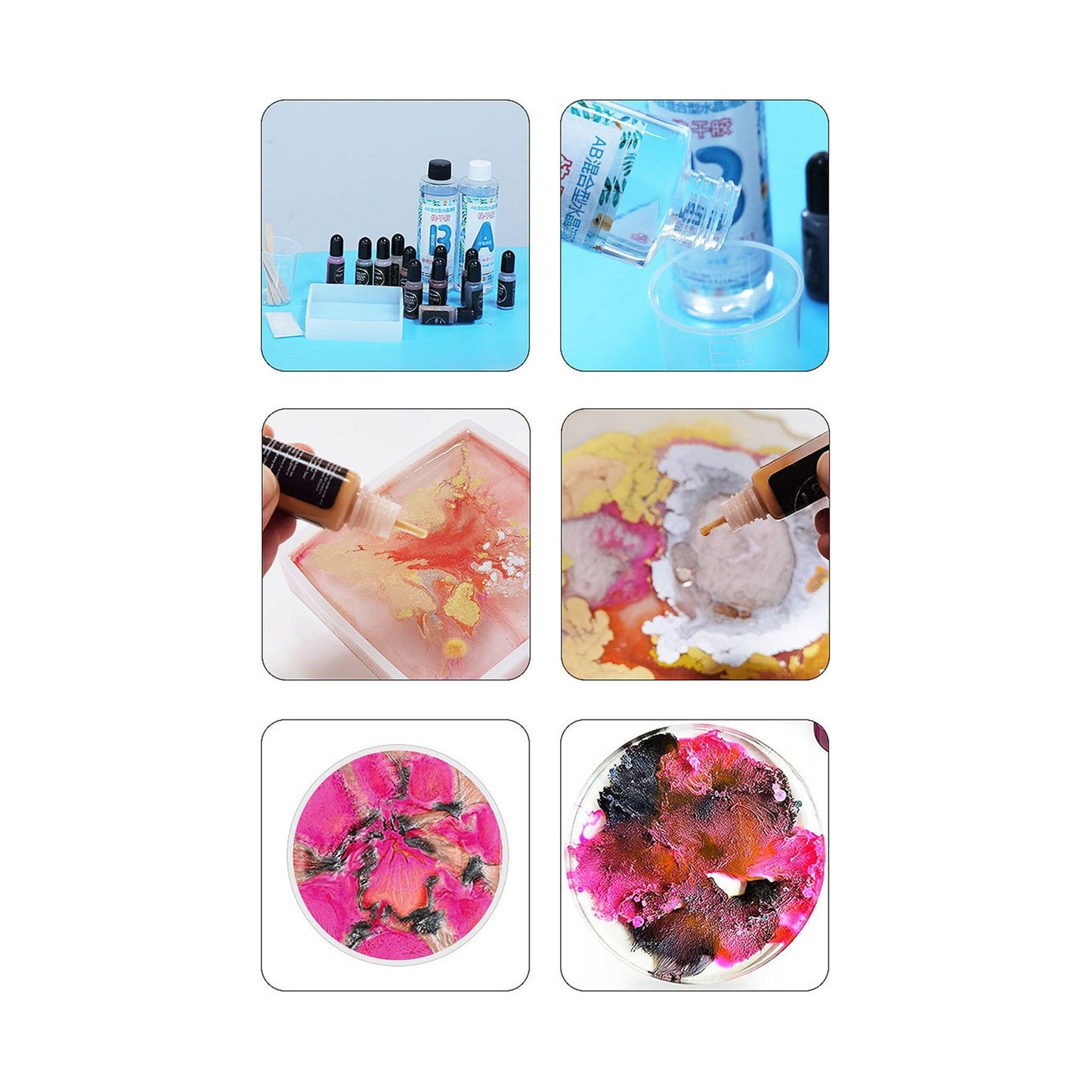 CRYSTAL EPOXY 3D RENDERING ALCOHOL TONING INK PIGMENTS - CHL-STORE 