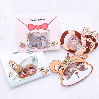 Cute Animal Cartoon GAGARACCOON Raccoon Everyday Decoration Transparent Sticker Pack Sticker NP-H7TAY-0290 - CHL-STORE 