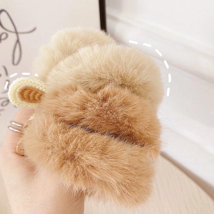 Cute knitted plush hair ring Girl's heart New autumn and winter cartoon hair rope Soft girl hair bandage Hair accessories Head rope - CHL-STORE 