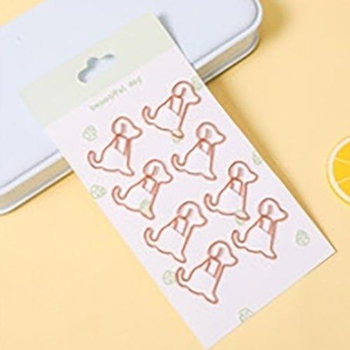 Cute pet metal paper clip hollow bookmark clip 8 pieces NP-070029 - CHL-STORE 