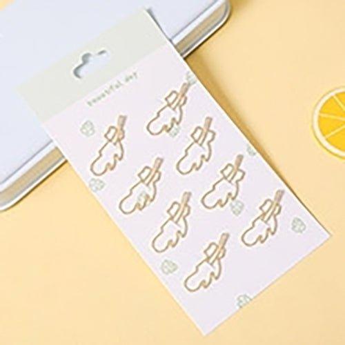Cute pet metal paper clip hollow bookmark clip 8 pieces NP-070029 - CHL-STORE 