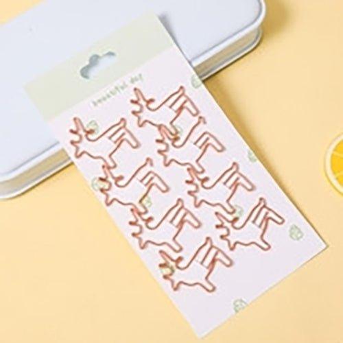 Cute pet metal paper clip hollow bookmark clip 8 pieces NP-070029 - CHL-STORE 