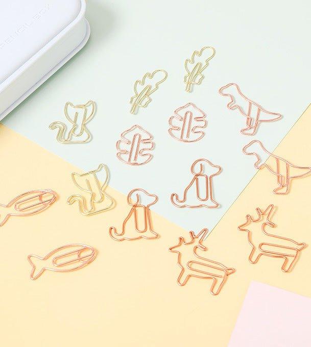 Cute pet metal paper clip hollow bookmark clip 8 pieces NP-070029 - CHL-STORE 
