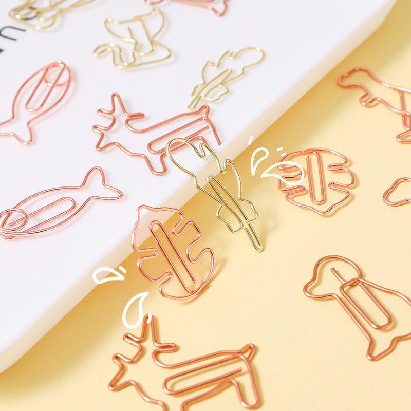 Cute pet metal paper clip hollow bookmark clip 8 pieces NP-070029 - CHL-STORE 