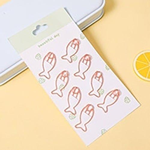 Cute pet metal paper clip hollow bookmark clip 8 pieces NP-070029 - CHL-STORE 