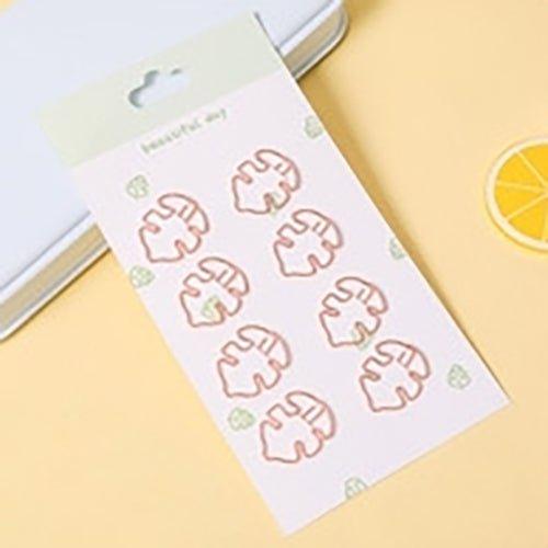 Cute pet metal paper clip hollow bookmark clip 8 pieces NP-070029 - CHL-STORE 