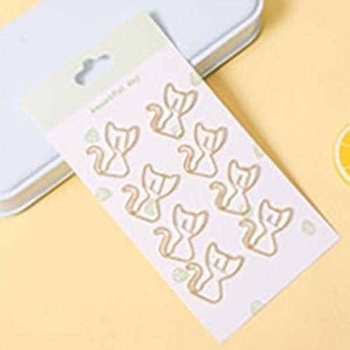 Cute pet metal paper clip hollow bookmark clip 8 pieces NP-070029 - CHL-STORE 