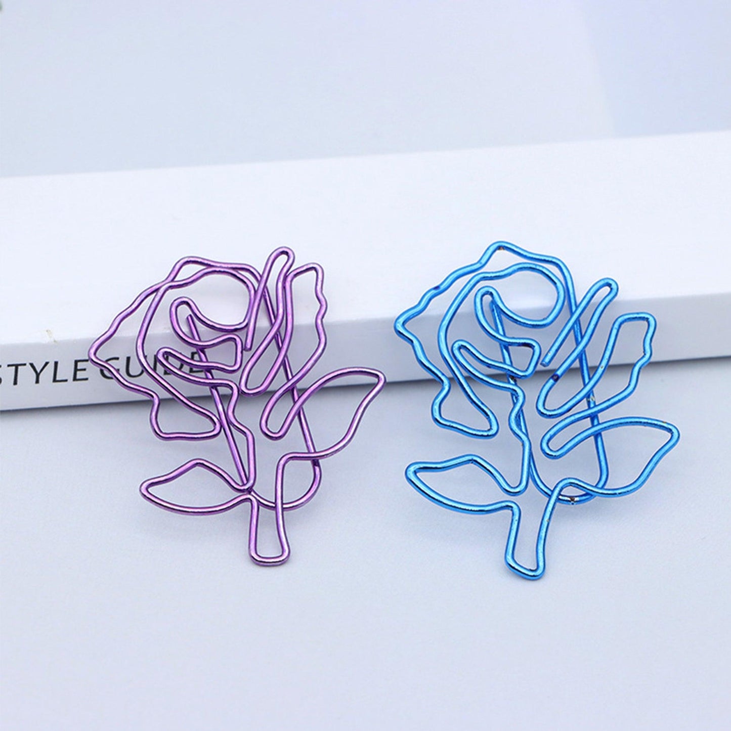 Cute shape metal paper clip, cherry blossom shape paper clip, rose flower shape paper clip, boxed paper clip - CHL-STORE 