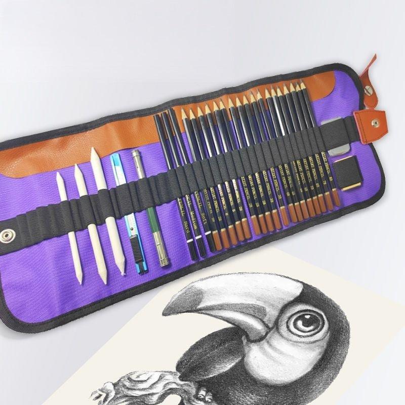 Dasheng art painting special 2H-8B sketch pencil set with pencil case NP-010014 - CHL-STORE 