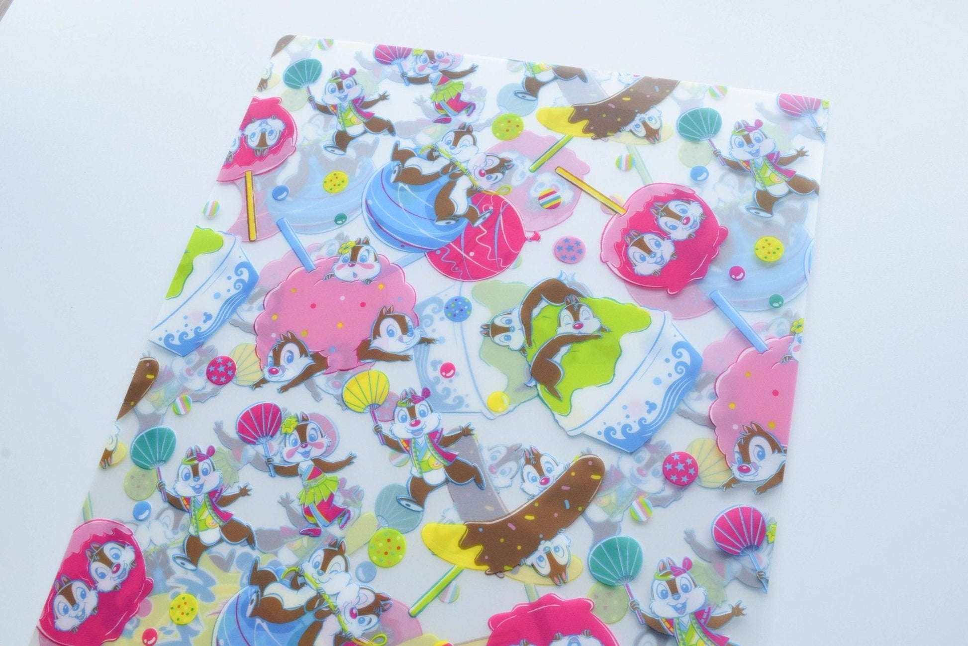 Disney Crayon Style Bright Colors Transparent Design Double Sided Pattern A4 L Type Folder 5 Packs Folder Set - CHL-STORE 