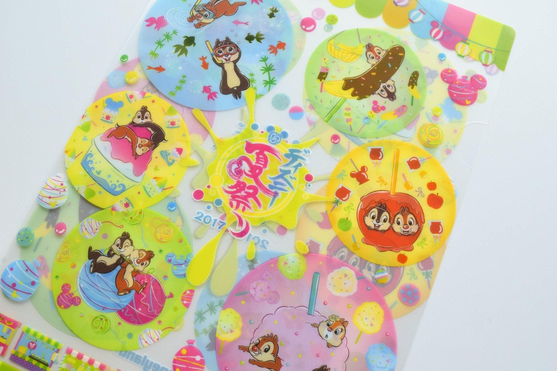 Disney Crayon Style Bright Colors Transparent Design Double Sided Pattern A4 L Type Folder 5 Packs Folder Set - CHL-STORE 