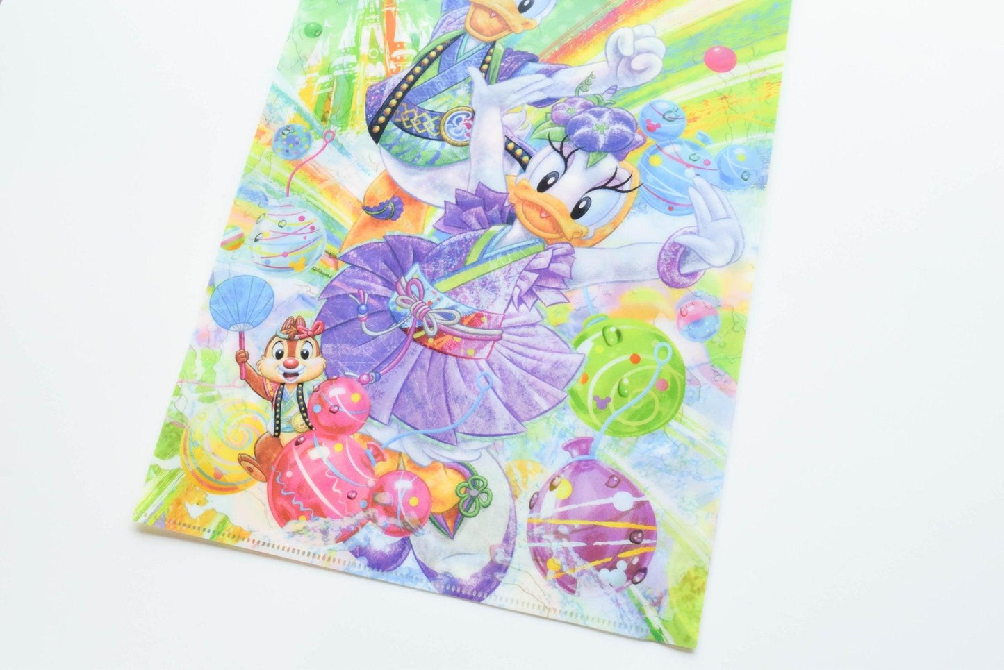 Disney Crayon Style Bright Colors Transparent Design Double Sided Pattern A4 L Type Folder 5 Packs Folder Set - CHL-STORE 