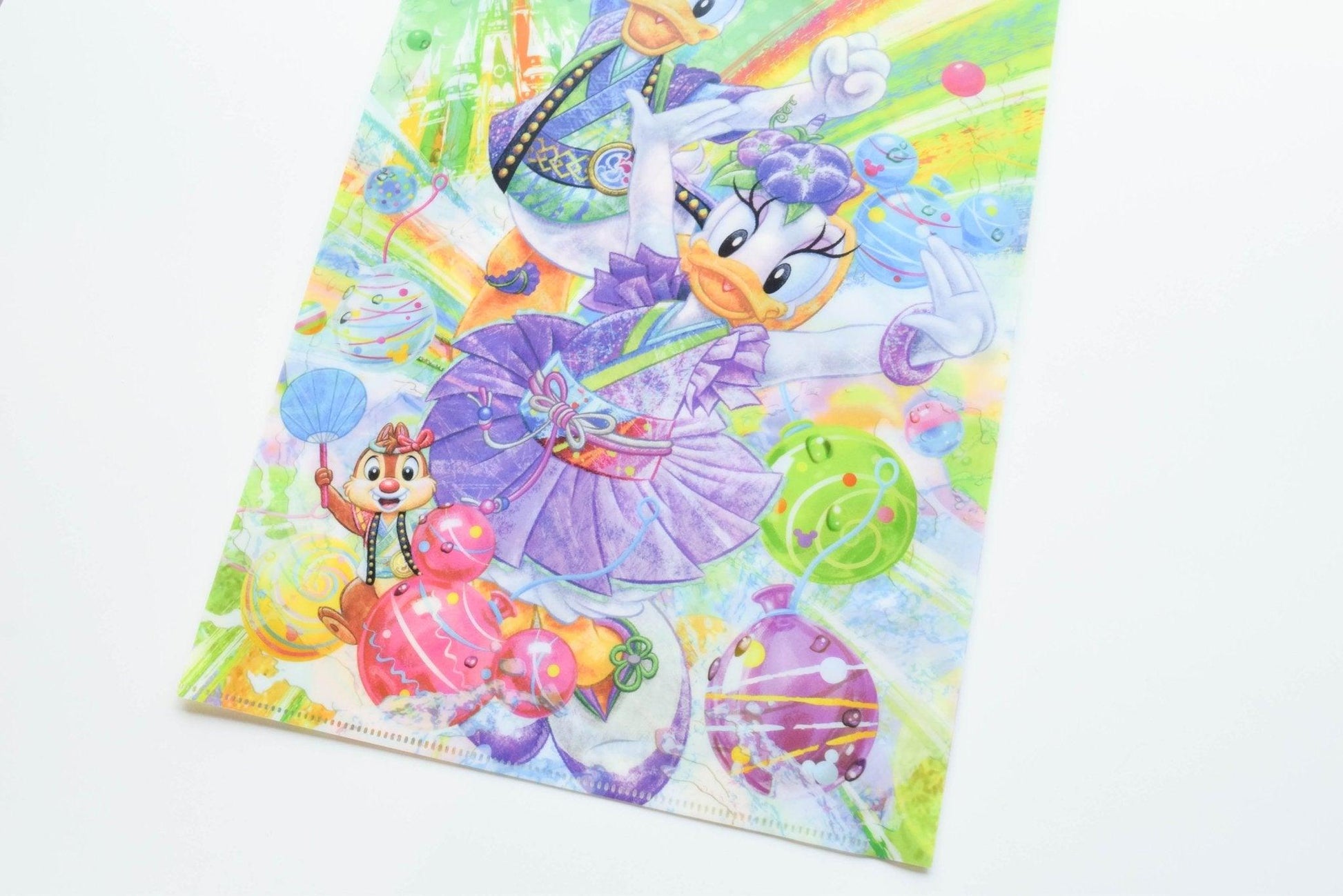Disney Crayon Style Bright Colors Transparent Design Double Sided Pattern A4 L Type Folder 5 Packs Folder Set - CHL-STORE 