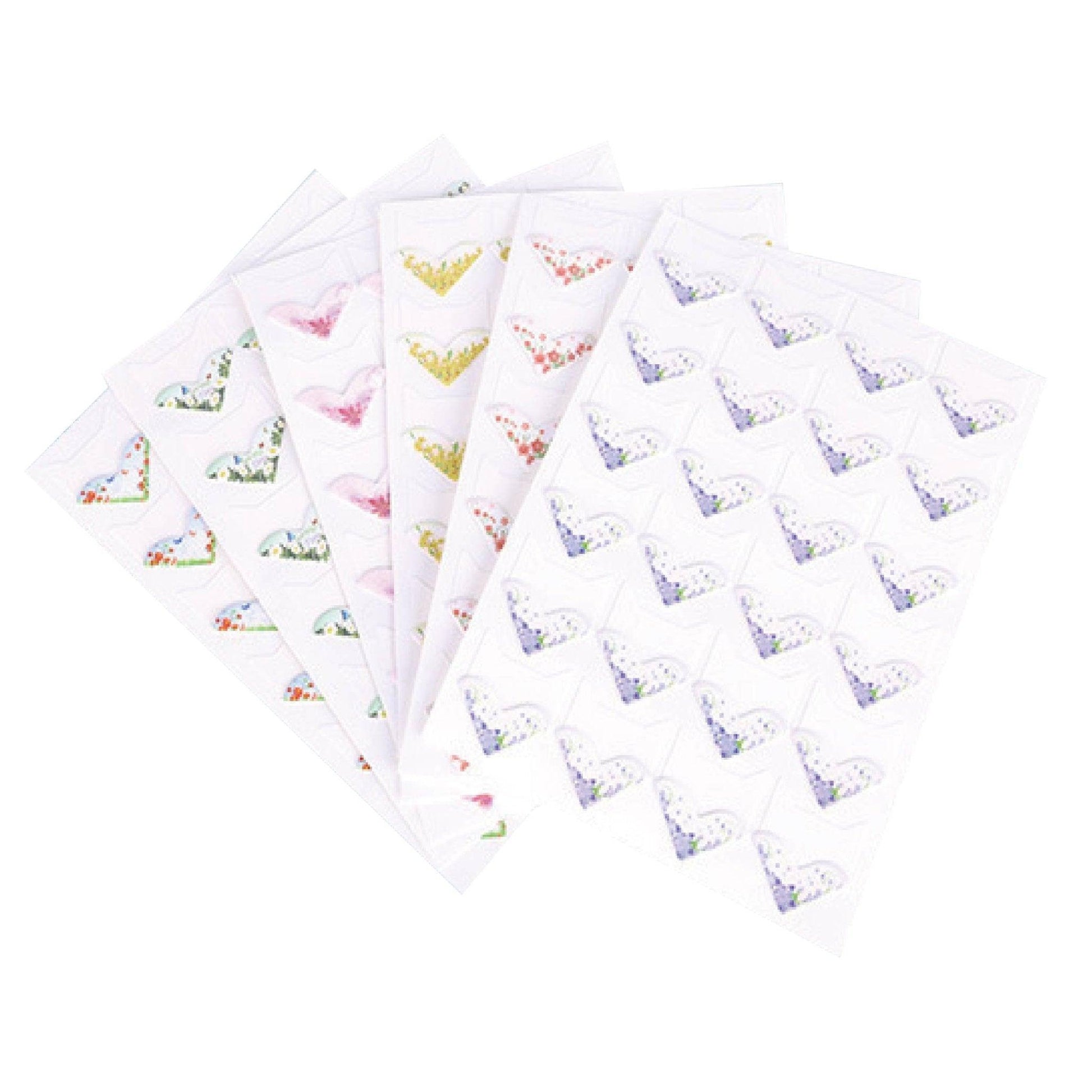 DIY Pastoral Heart-shaped Floral Corner Stickers Album Stickers 24pcs NP-000085 - CHL-STORE 
