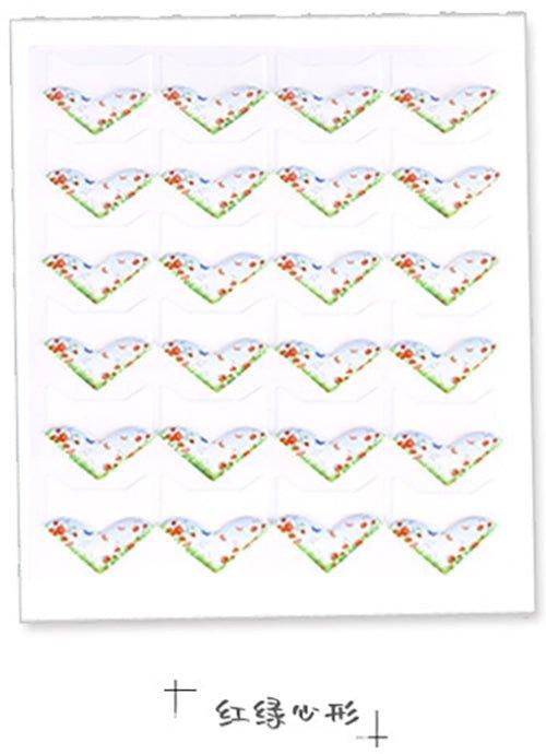 DIY Pastoral Heart-shaped Floral Corner Stickers Album Stickers 24pcs NP-000085 - CHL-STORE 