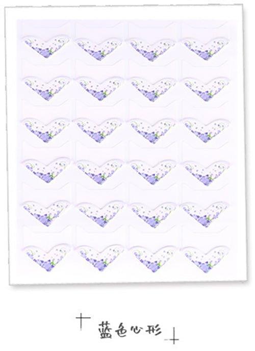 DIY Pastoral Heart-shaped Floral Corner Stickers Album Stickers 24pcs NP-000085 - CHL-STORE 