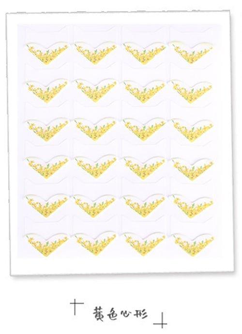 DIY Pastoral Heart-shaped Floral Corner Stickers Album Stickers 24pcs NP-000085 - CHL-STORE 