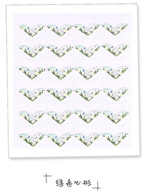 DIY Pastoral Heart-shaped Floral Corner Stickers Album Stickers 24pcs NP-000085 - CHL-STORE 