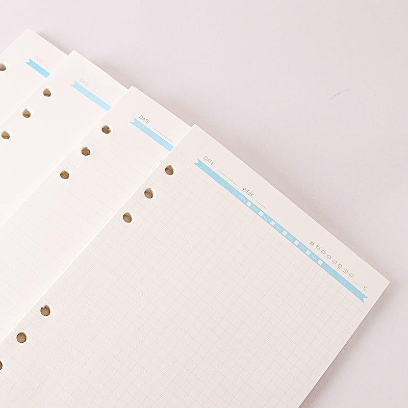 DIY stationery loose-leaf book A5 6-hole loose-leaf core loose-leaf paper blue title blank grid dots horizontal line - CHL-STORE 