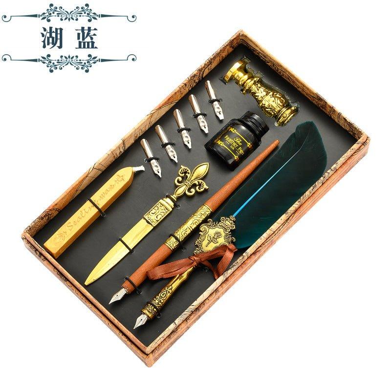 European Quill Pen Dip Pen Letter Opener Metal Stamp Wenqing Set NP-010002 - CHL-STORE 