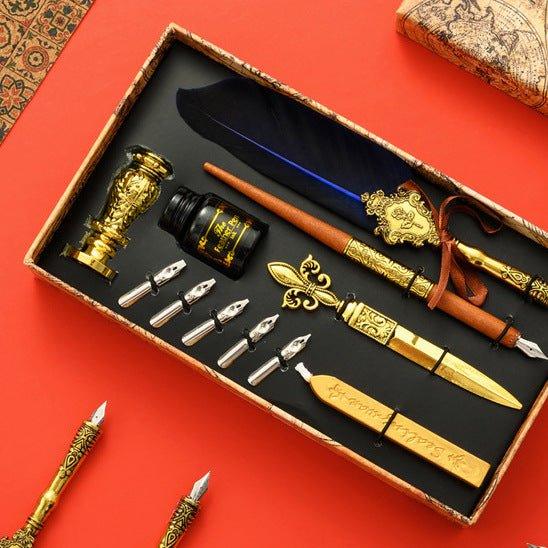 European Quill Pen Dip Pen Letter Opener Metal Stamp Wenqing Set NP-010002 - CHL-STORE 