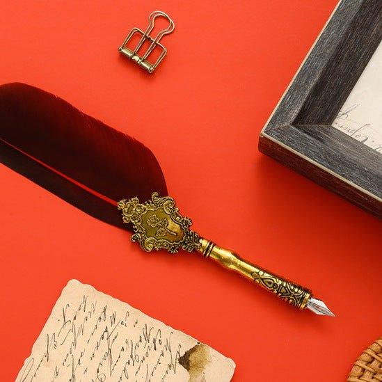 European Quill Pen Dip Pen Letter Opener Metal Stamp Wenqing Set NP-010002 - CHL-STORE 