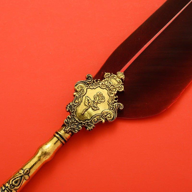 European Quill Pen Dip Pen Letter Opener Metal Stamp Wenqing Set NP-010002 - CHL-STORE 