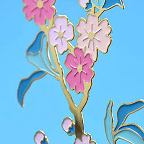 Exquisite electroplated brass bookmarks Pink cherry blossom tassels Cherry blossom bookmarks - CHL-STORE 