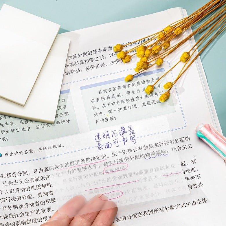 Fir orange grid ins transparent waterproof PET notes transparent notes waterproof notes - CHL-STORE 