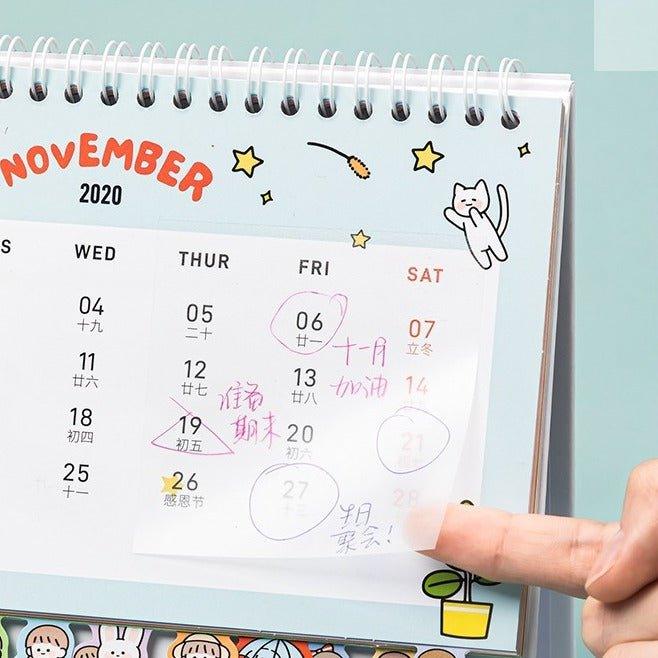 Fir orange grid ins transparent waterproof PET notes transparent notes waterproof notes - CHL-STORE 
