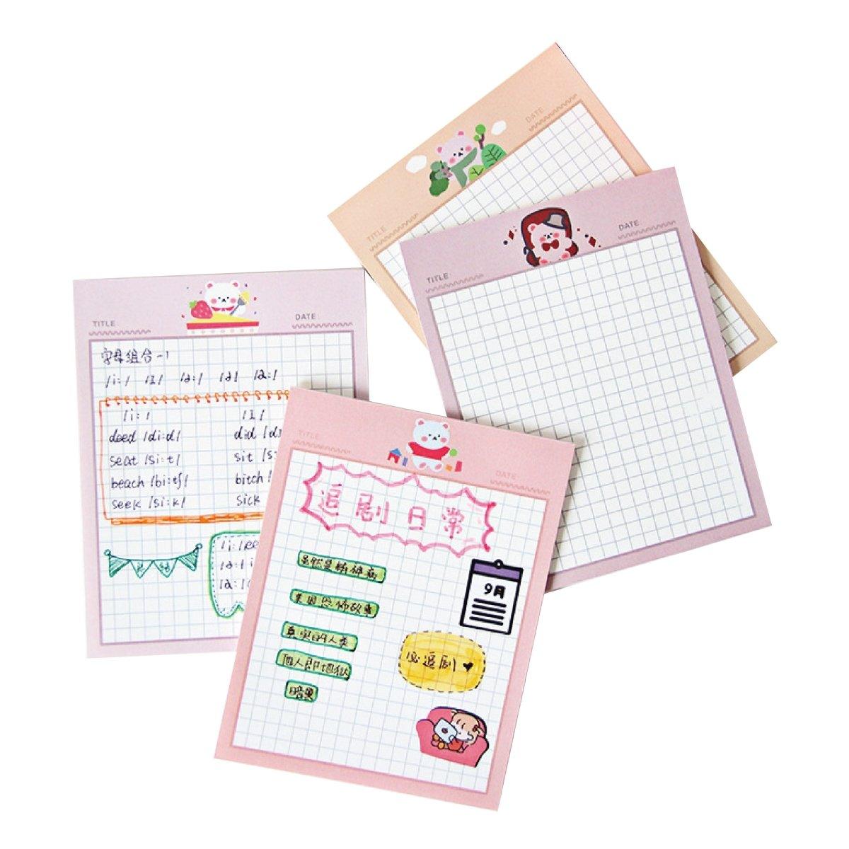 Flower ink produced pink bear cute note book MEMO checkered paper B5 NP-030015 - CHL-STORE 