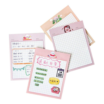 Flower ink produced pink bear cute note book MEMO checkered paper B5 NP-030015 - CHL-STORE 