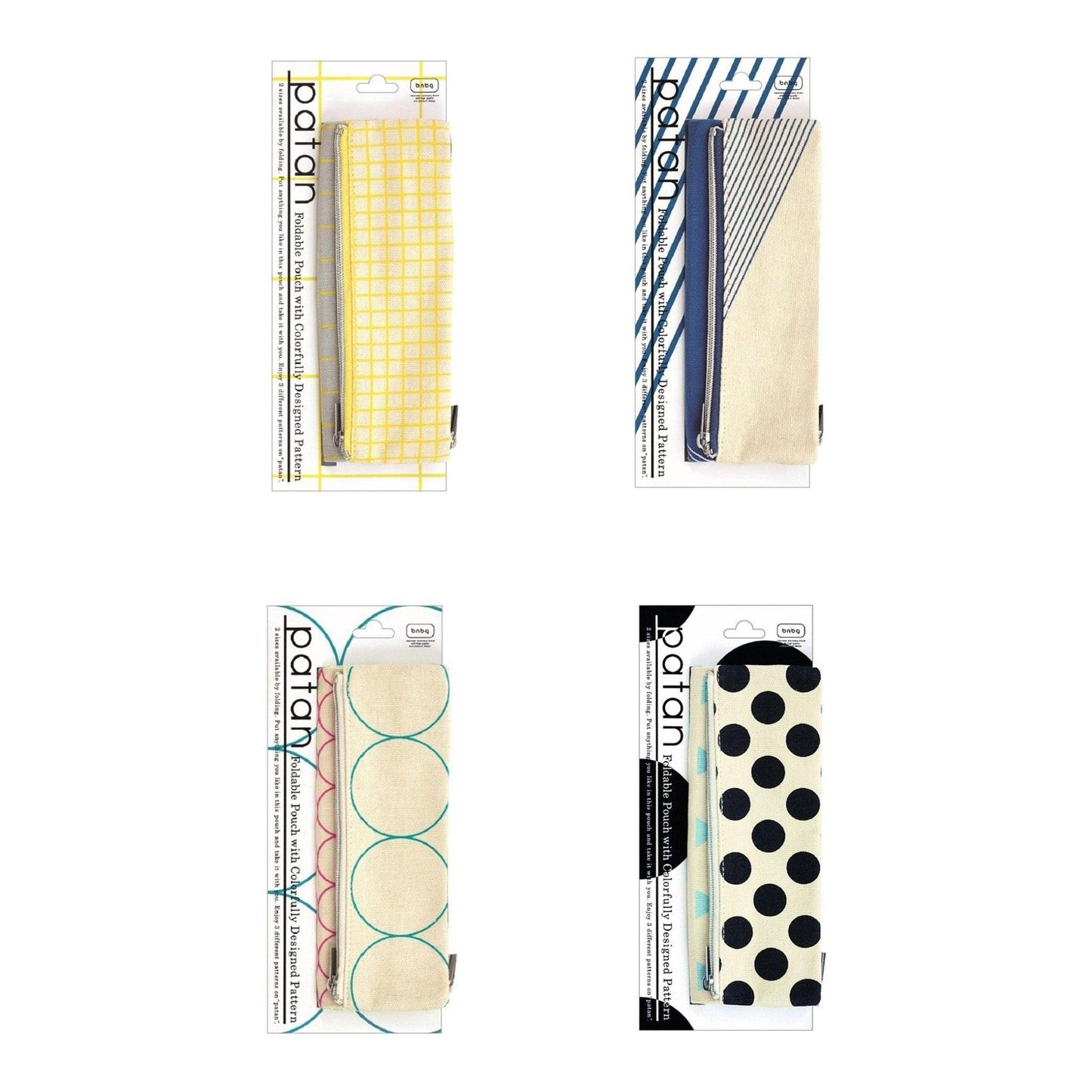 Gakken BH120 Patan Pencil Case Bnbg Canvas Large Capacity Pencil Case Geometric Pattern Plaid Dots - CHL-STORE 
