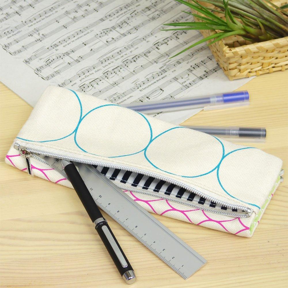 Gakken BH120 Patan Pencil Case Bnbg Canvas Large Capacity Pencil Case Geometric Pattern Plaid Dots - CHL-STORE 
