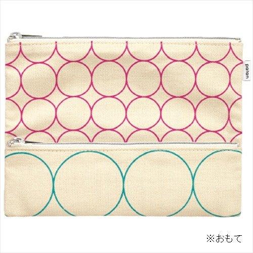 Gakken BH120 Patan Pencil Case Bnbg Canvas Large Capacity Pencil Case Geometric Pattern Plaid Dots - CHL-STORE 