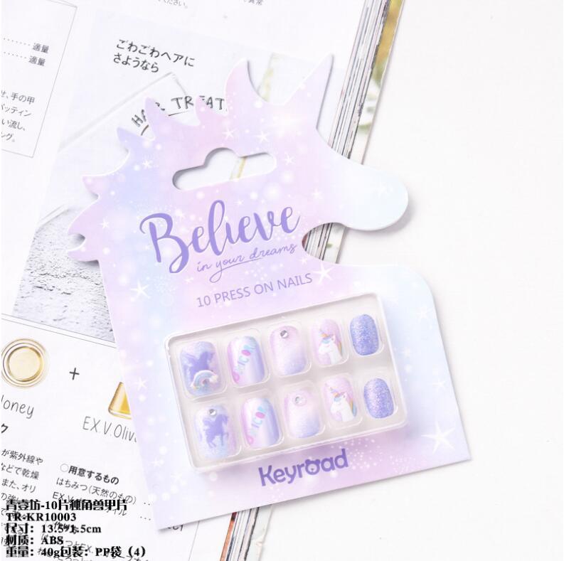 Girlish Fantasy Unicorn Shell Macaron Color Hand-painted Dot Nail Patch AC-030010 - CHL-STORE 