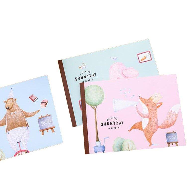 Hand-painted Style Macaron color Childlike Cute Animal Circus Blank Plastic Binding Drawing Book Graffiti Book NP-H7TAW-317 - CHL-STORE 